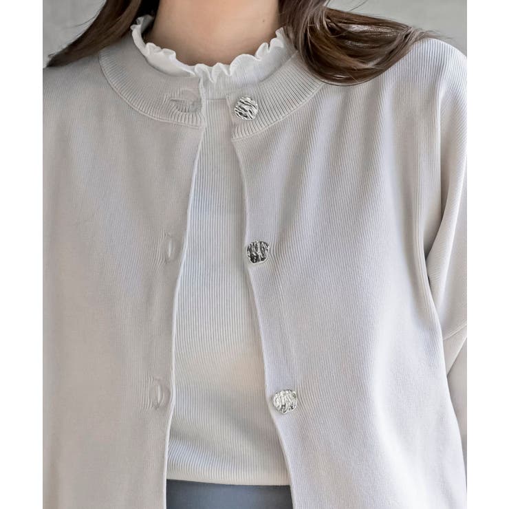 ゴールドボタンクルーネックスポンジニットカーディガン | rps | 詳細画像16 