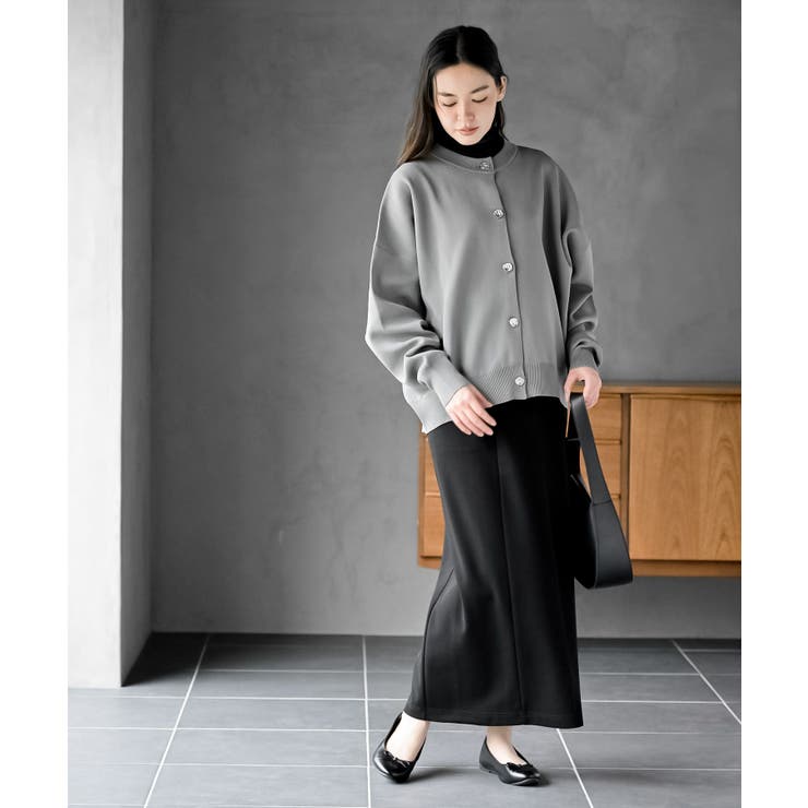 ゴールドボタンクルーネックスポンジニットカーディガン | rps | 詳細画像2 