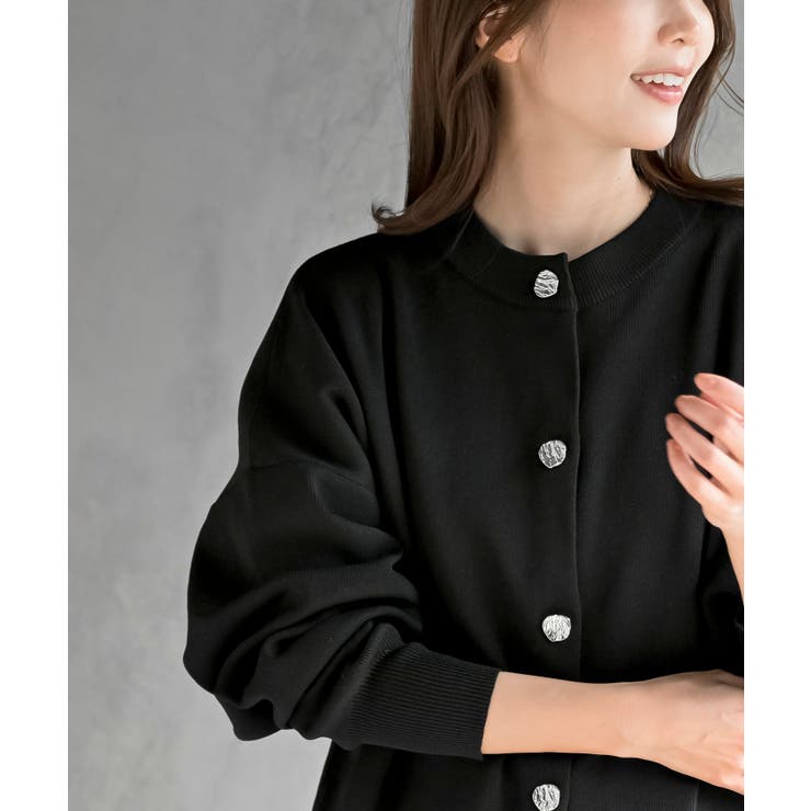 ゴールドボタンクルーネックスポンジニットカーディガン | rps | 詳細画像21 