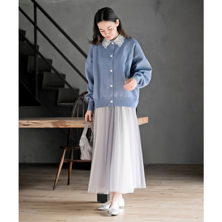 ゴールドボタンクルーネックスポンジニットカーディガン | rps | 詳細画像26 