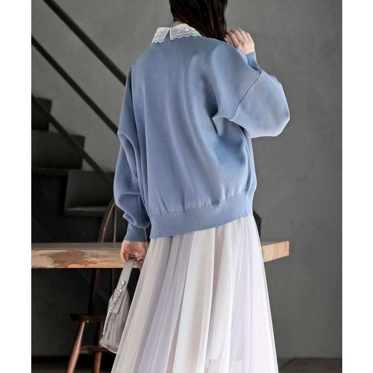 ゴールドボタンクルーネックスポンジニットカーディガン | rps | 詳細画像28 