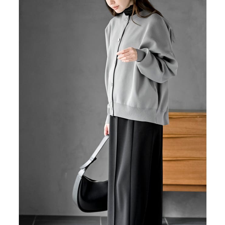 ゴールドボタンクルーネックスポンジニットカーディガン | rps | 詳細画像3 