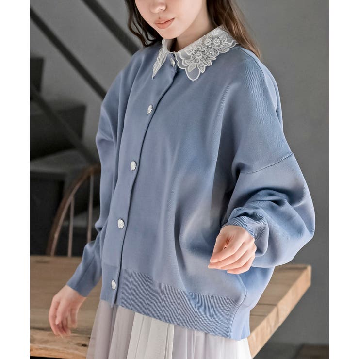 ゴールドボタンクルーネックスポンジニットカーディガン | rps | 詳細画像31 