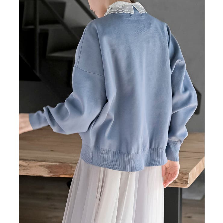 ゴールドボタンクルーネックスポンジニットカーディガン | rps | 詳細画像32 