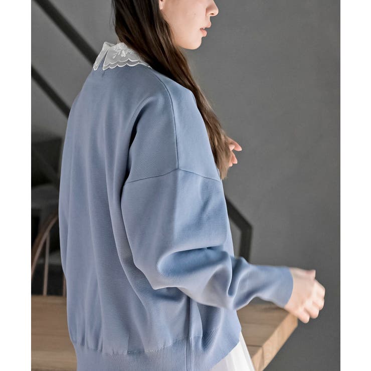 ゴールドボタンクルーネックスポンジニットカーディガン | rps | 詳細画像33 