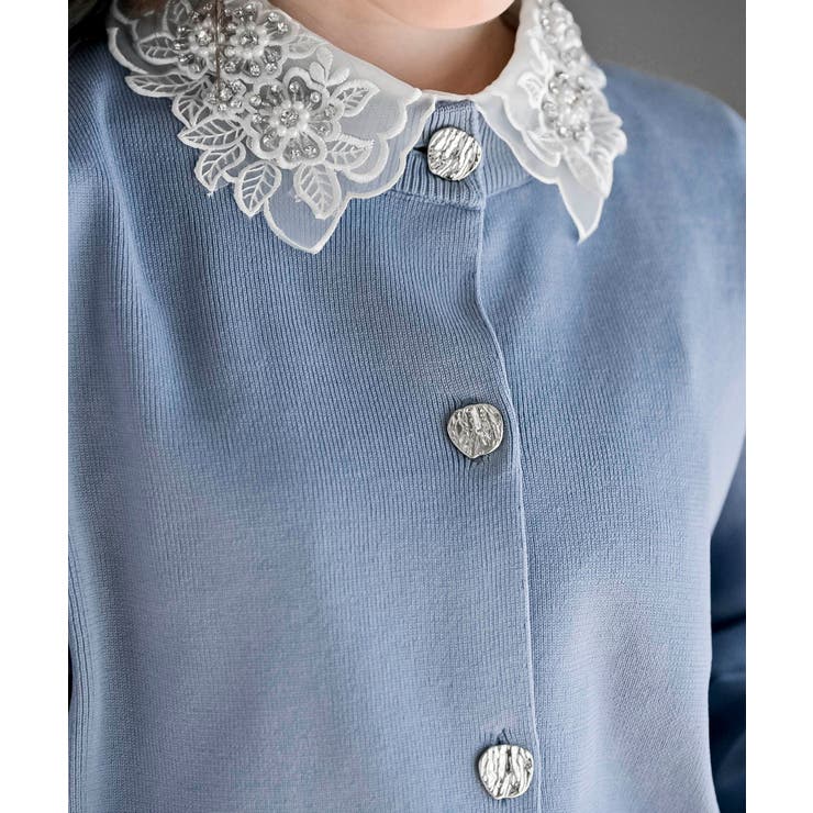 ゴールドボタンクルーネックスポンジニットカーディガン | rps | 詳細画像34 