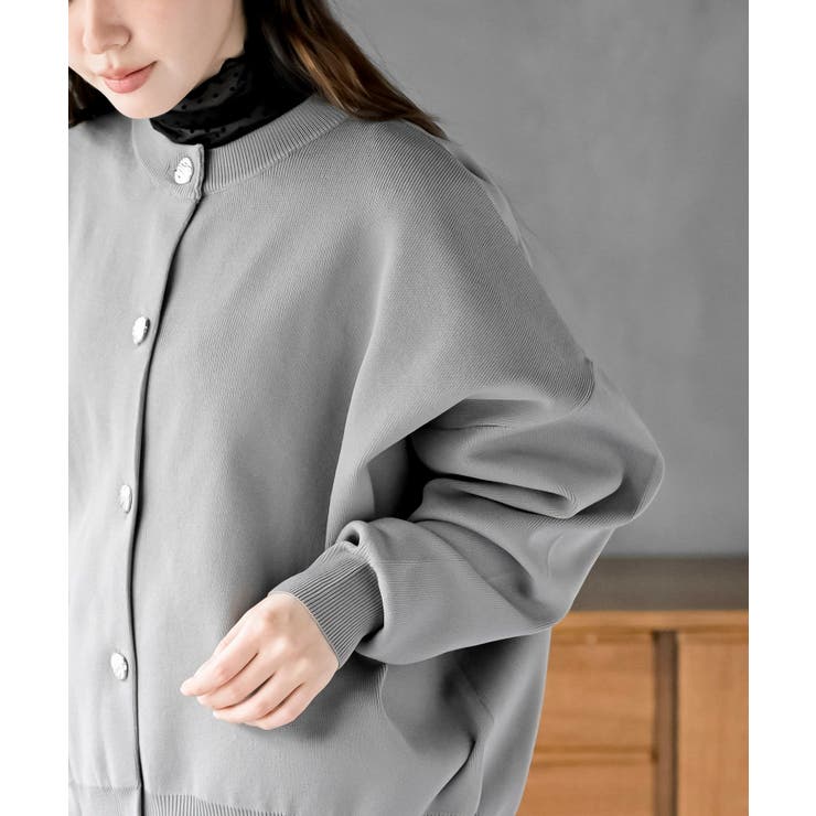 ゴールドボタンクルーネックスポンジニットカーディガン | rps | 詳細画像6 