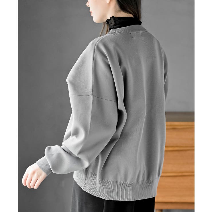 ゴールドボタンクルーネックスポンジニットカーディガン | rps | 詳細画像7 