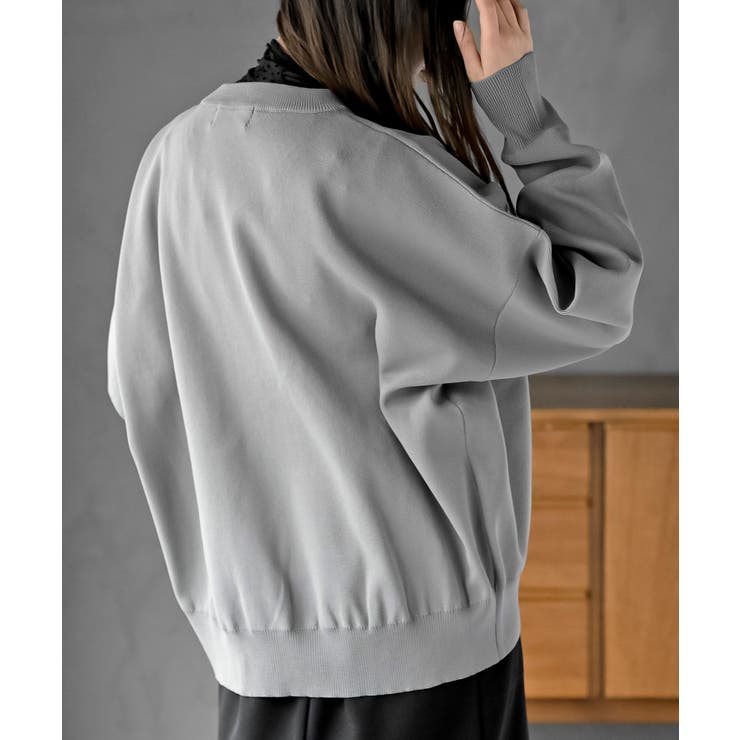 ゴールドボタンクルーネックスポンジニットカーディガン | rps | 詳細画像8 