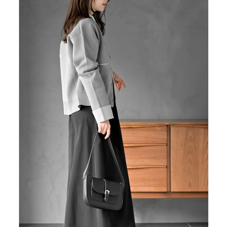 バイカラークルーネックスポンジニットカーディガン | rps | 詳細画像10 