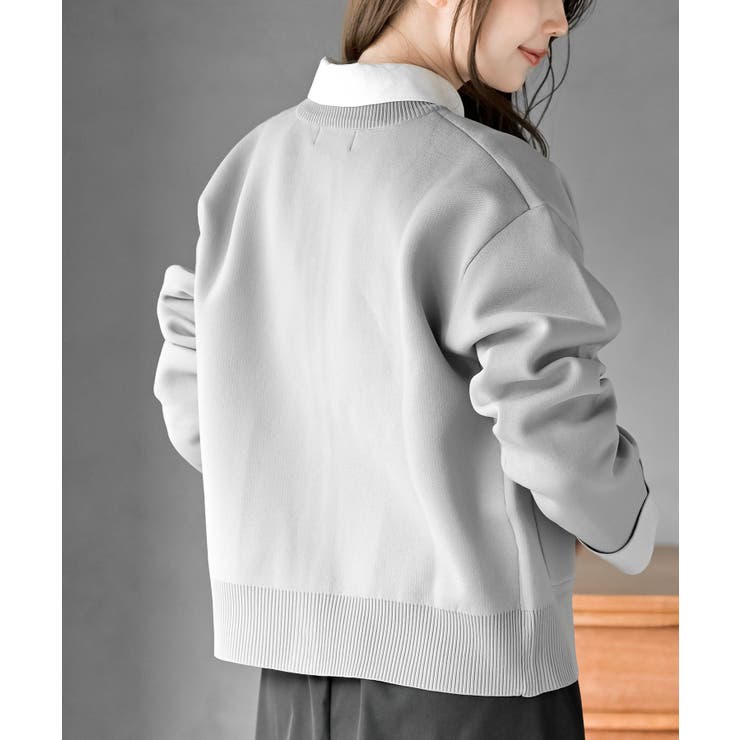 バイカラークルーネックスポンジニットカーディガン | rps | 詳細画像14 