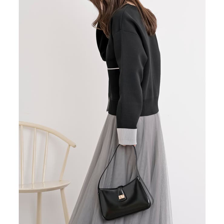 バイカラークルーネックスポンジニットカーディガン | rps | 詳細画像16 