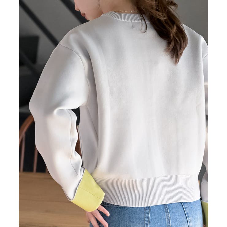 バイカラークルーネックスポンジニットカーディガン | rps | 詳細画像7 