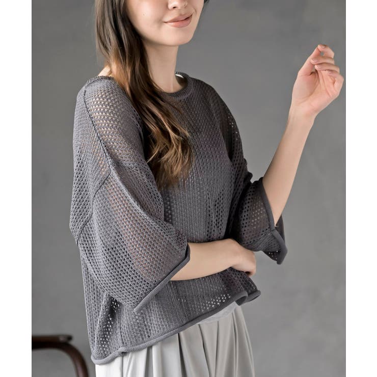 透かし編みワイドニットプルオーバー | rps | 詳細画像17 