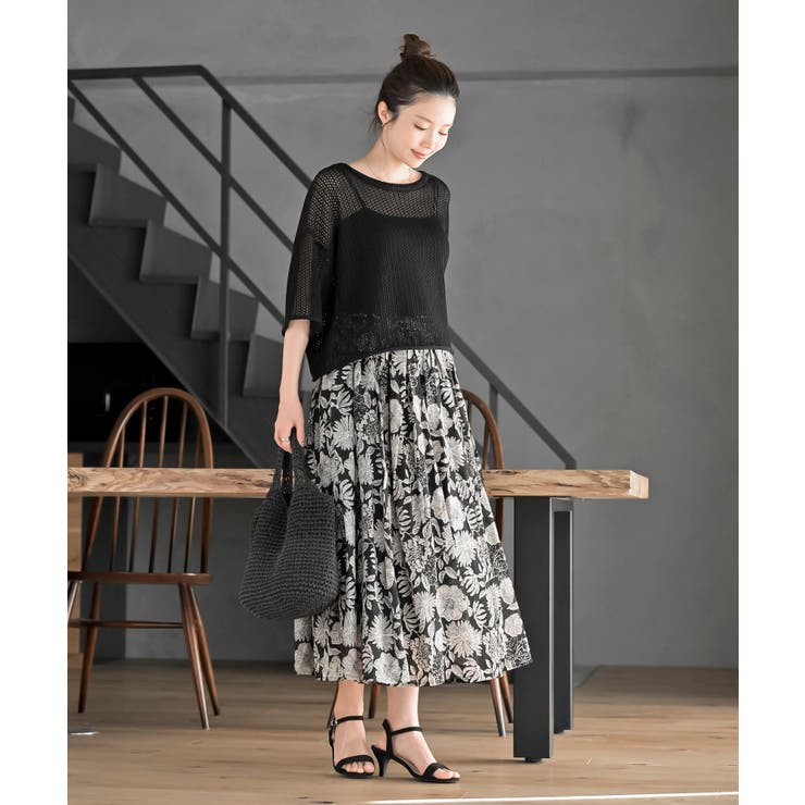 透かし編みワイドニットプルオーバー | rps | 詳細画像18 