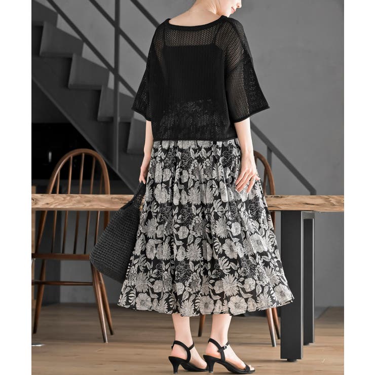 透かし編みワイドニットプルオーバー | rps | 詳細画像21 