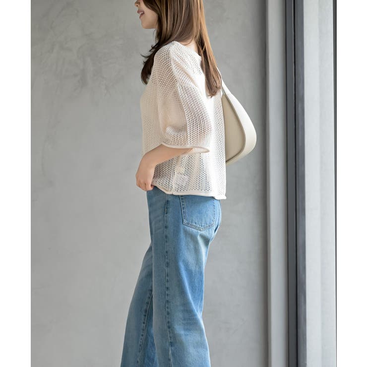 透かし編みワイドニットプルオーバー | rps | 詳細画像3 