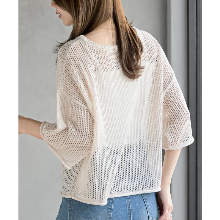 透かし編みワイドニットプルオーバー | rps | 詳細画像8 