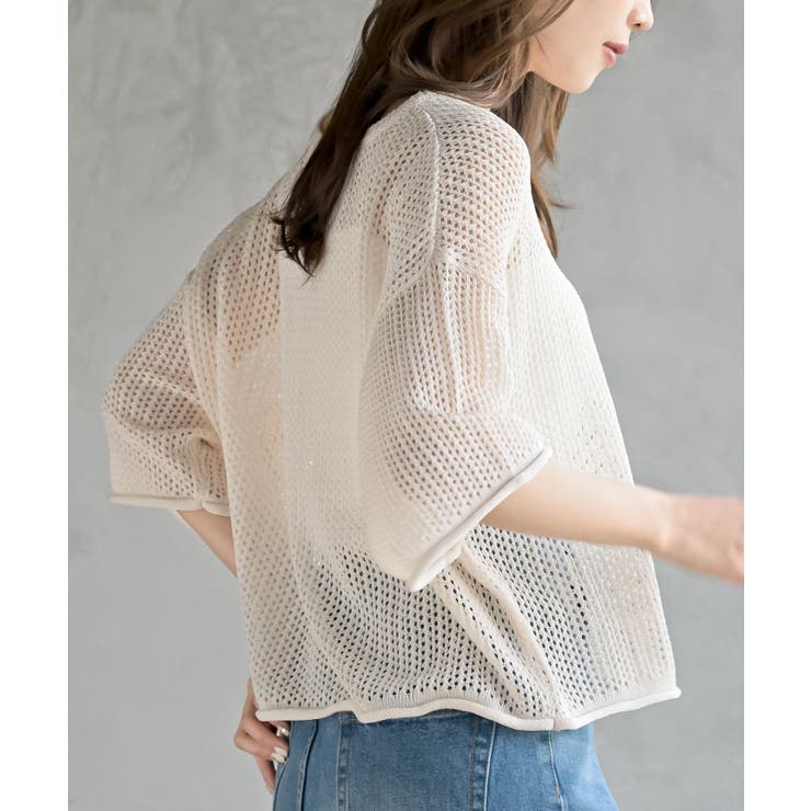 透かし編みワイドニットプルオーバー | rps | 詳細画像9 