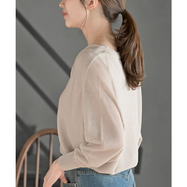 麻タッチＶネックニットカーディガン | rps | 詳細画像15 