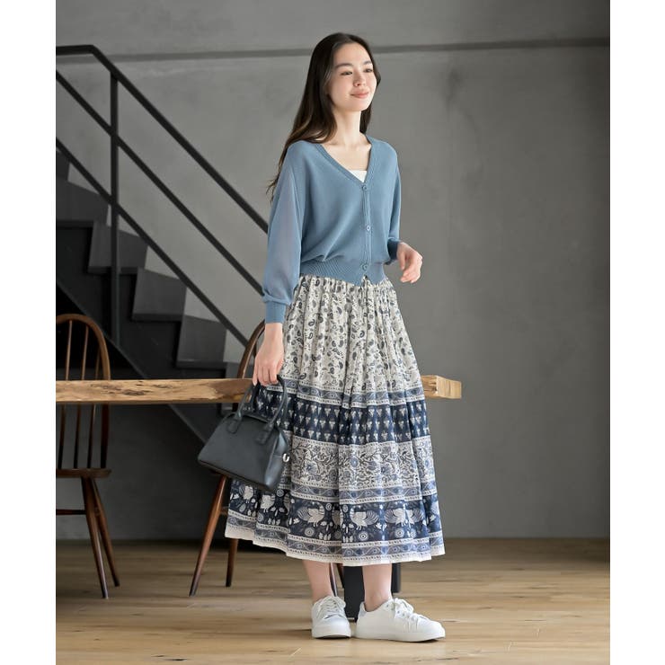 麻タッチＶネックニットカーディガン | rps | 詳細画像2 