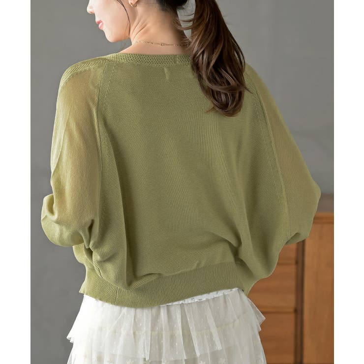 麻タッチＶネックニットカーディガン | rps | 詳細画像24 