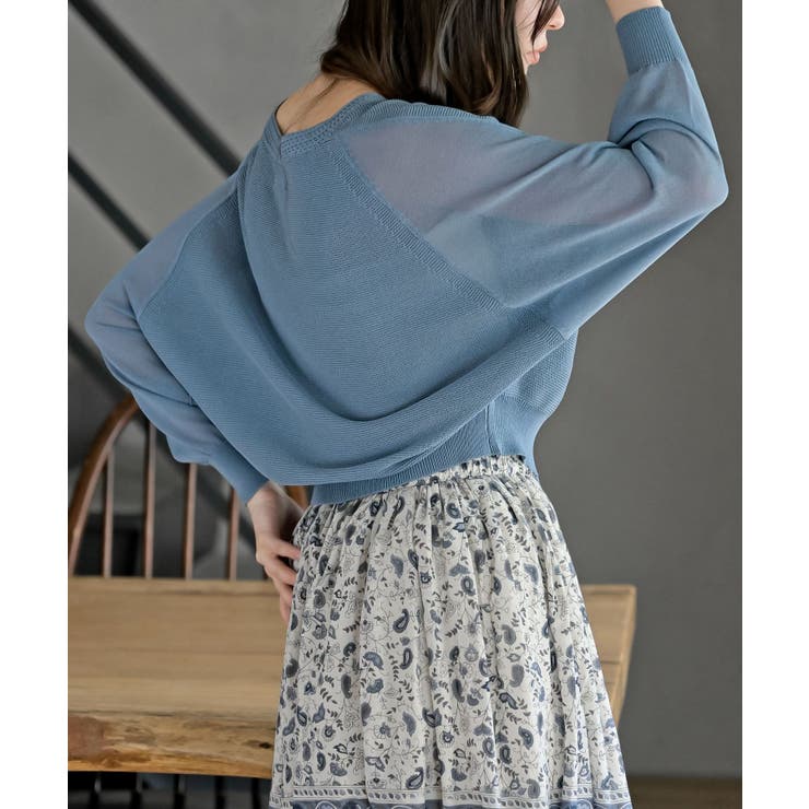 麻タッチＶネックニットカーディガン | rps | 詳細画像9 