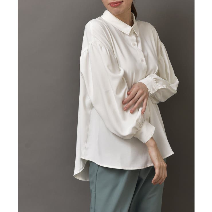 オフホワイト | ボリュームスリーブＢＩＧシルエットブラウス | rps