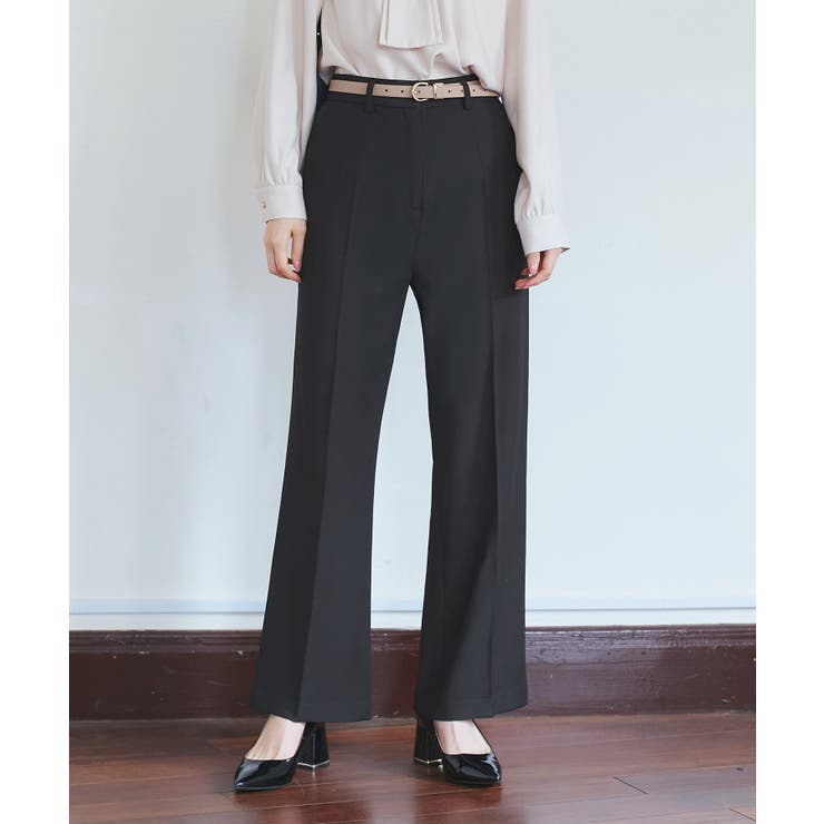 ブラック(BL) | シークレットゴム・センタープレススラックス | RUIRUE BOUTIQUE