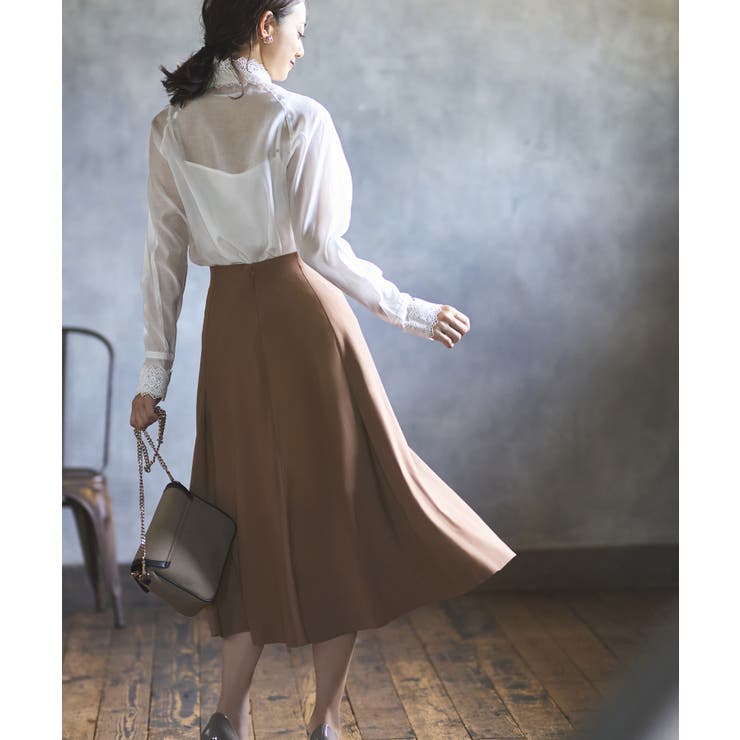 シークレットゴム ハイウエストＡラインスカート | RUIRUE BOUTIQUE | 詳細画像18 