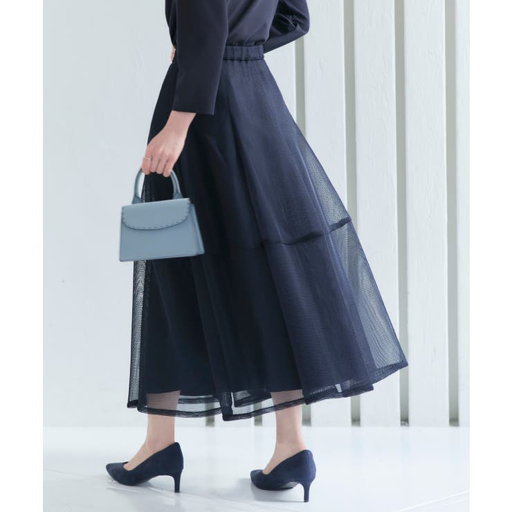 コクーン/ネイビー(NE) | 選べるシルエット・シアーメッシュスカート | RUIRUE BOUTIQUE