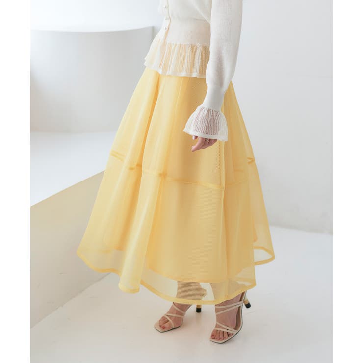 コクーン/イエロー(YE) | 選べるシルエット・シアーメッシュスカート | RUIRUE BOUTIQUE