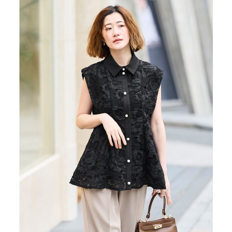 【洗える】パールボタン・レースペプラムジレ | RUIRUE BOUTIQUE | 詳細画像11 