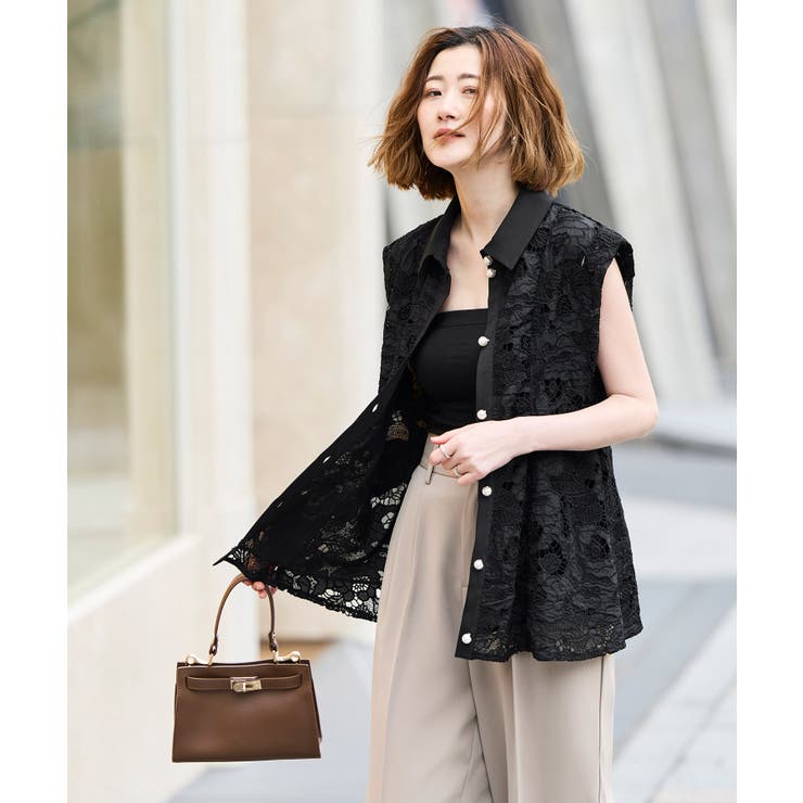【洗える】パールボタン・レースペプラムジレ | RUIRUE BOUTIQUE | 詳細画像16 