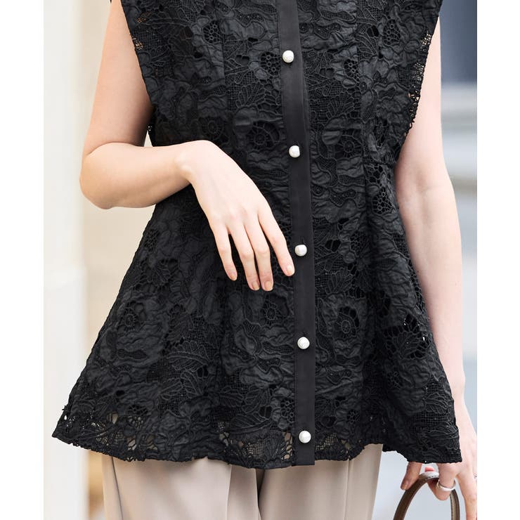 【洗える】パールボタン・レースペプラムジレ | RUIRUE BOUTIQUE | 詳細画像19 