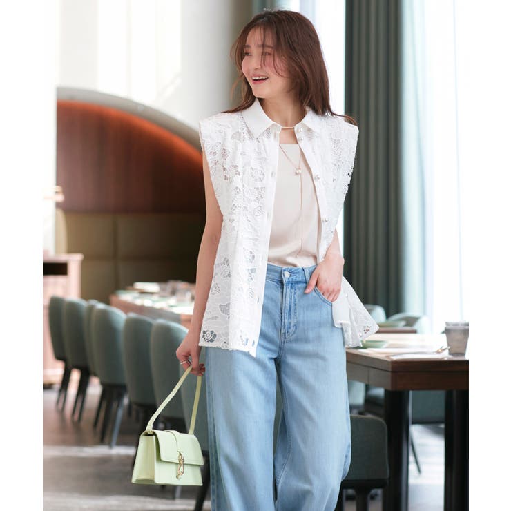 【洗える】パールボタン・レースペプラムジレ | RUIRUE BOUTIQUE | 詳細画像5 