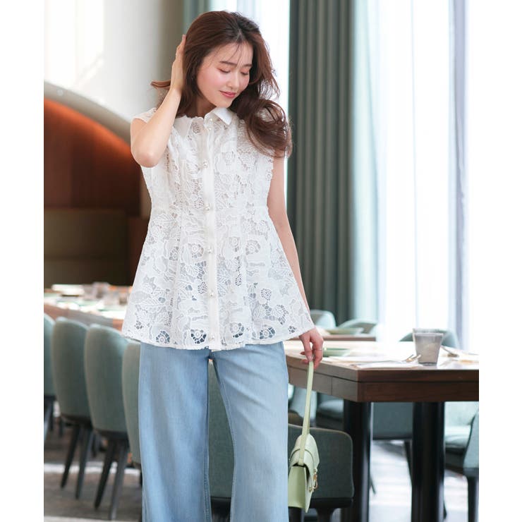 【洗える】パールボタン・レースペプラムジレ | RUIRUE BOUTIQUE | 詳細画像8 