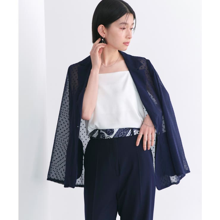 スモールドット/ネイビー(NE) | シアードットテーラードジャケット | RUIRUE BOUTIQUE