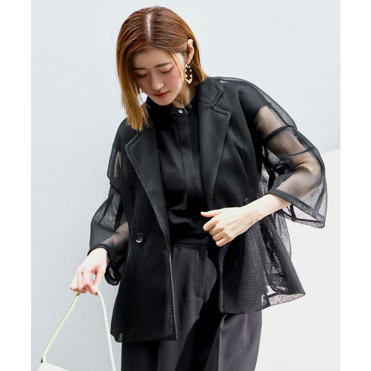 シアーメッシュ ダンボールテーラードジャケット | RUIRUE BOUTIQUE | 詳細画像15 