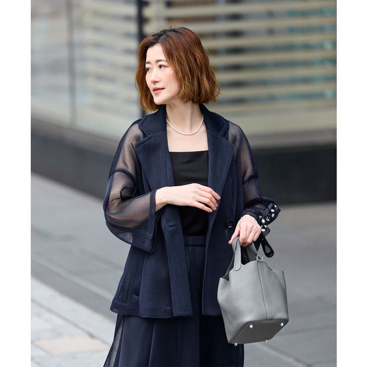 シアーメッシュ ダンボールテーラードジャケット | RUIRUE BOUTIQUE | 詳細画像24 