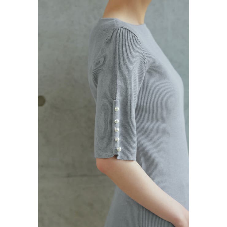 選べるデザインボタンハーフスリーブリブニット | RUIRUE BOUTIQUE | 詳細画像22 
