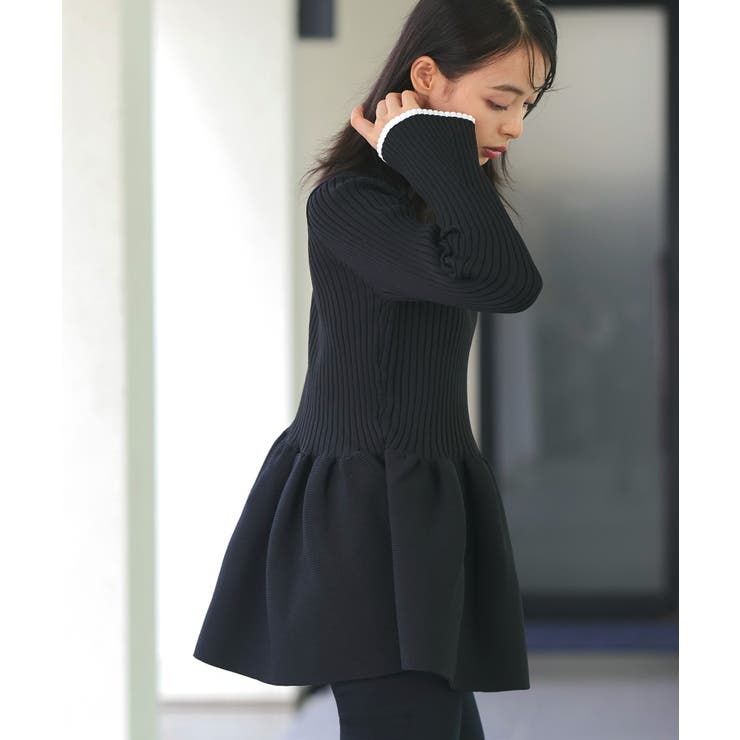 スポンディッシュボリュームぺプラムニット | RUIRUE BOUTIQUE | 詳細画像4 