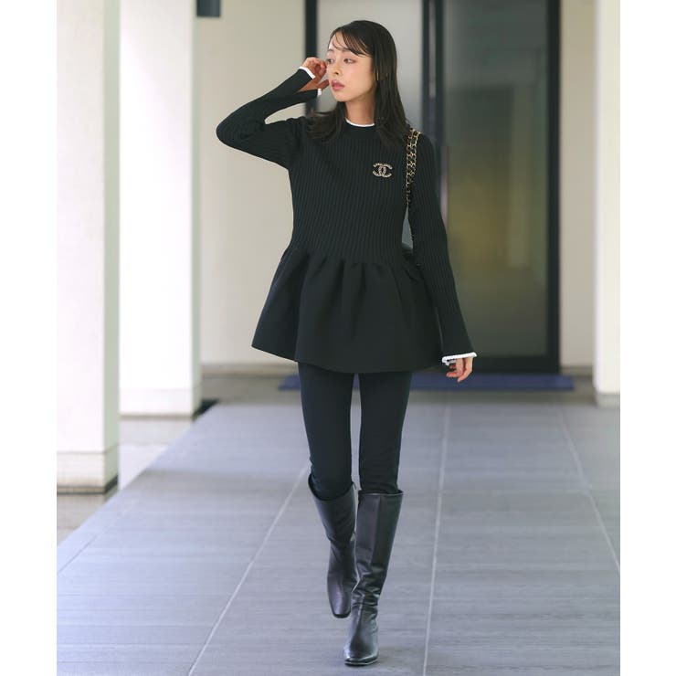 スポンディッシュボリュームぺプラムニット | RUIRUE BOUTIQUE | 詳細画像5 