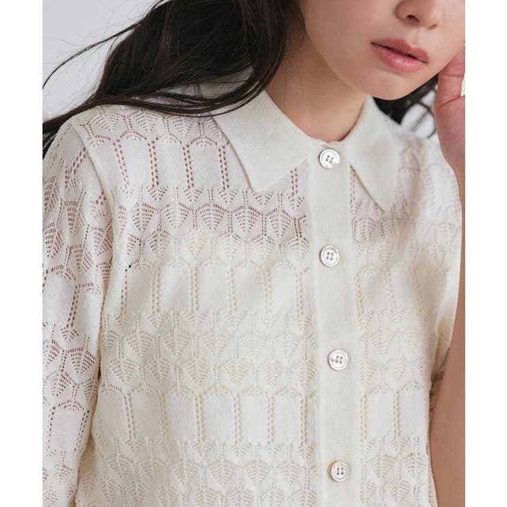 透かし編みニットポロ | RUIRUE BOUTIQUE | 詳細画像2 