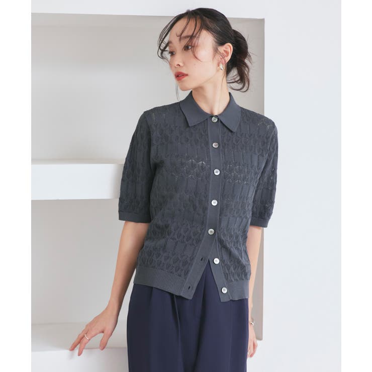 透かし編みニットポロ | RUIRUE BOUTIQUE | 詳細画像5 