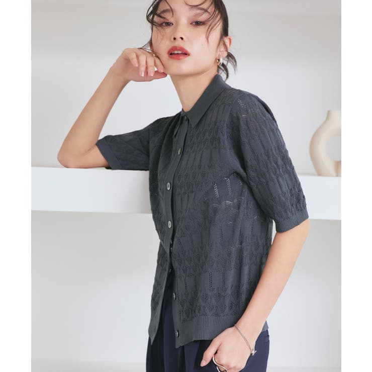 透かし編みニットポロ | RUIRUE BOUTIQUE | 詳細画像7 