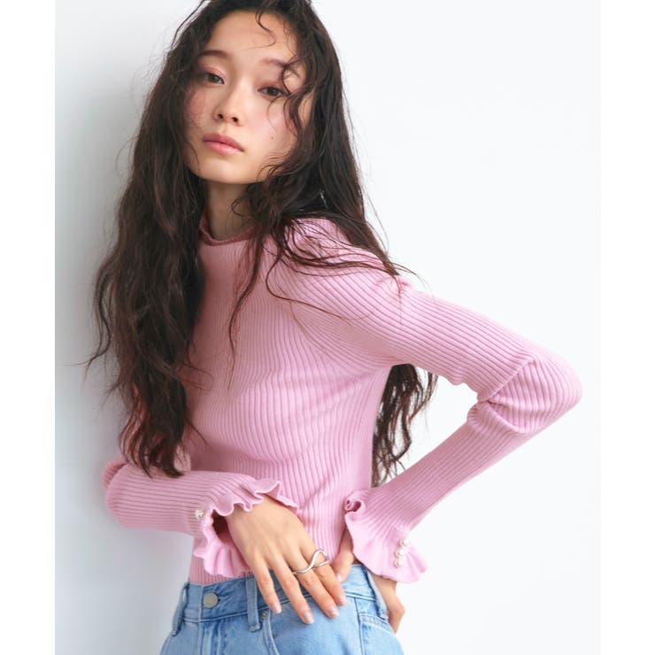 袖口ニットフリル＆パールRIBニット | RUIRUE BOUTIQUE | 詳細画像10 