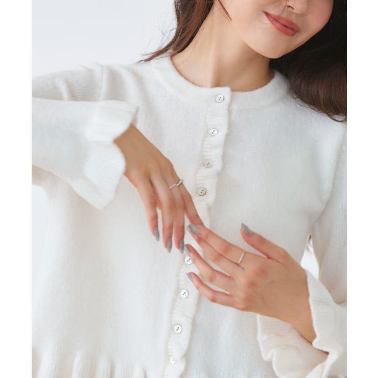 フリルクルーネックカーデ | RUIRUE BOUTIQUE | 詳細画像5 