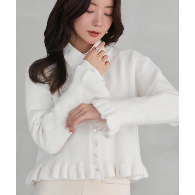 フリルクルーネックカーデ | RUIRUE BOUTIQUE | 詳細画像7 