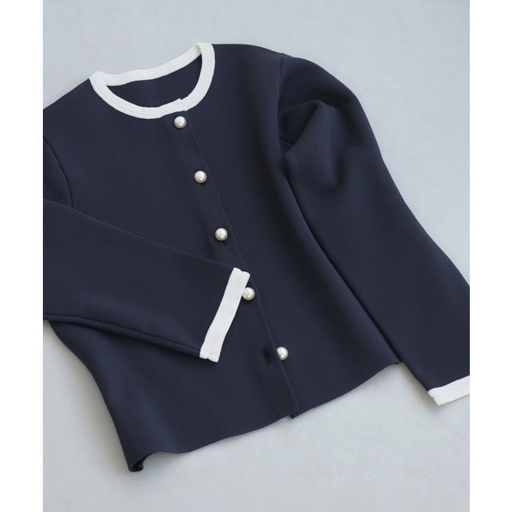 スポンディッシュバイカラーボックスカーディガン | RUIRUE BOUTIQUE | 詳細画像15 